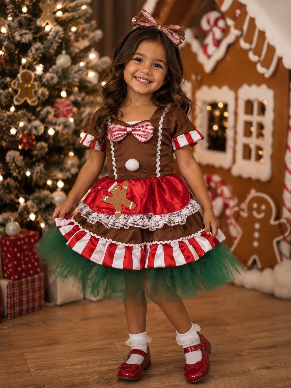 Holiday Gingerbread Dress Costume